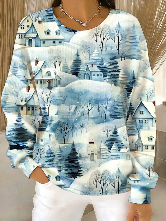 Women's Christmas Animal Art Print Sweatshirt