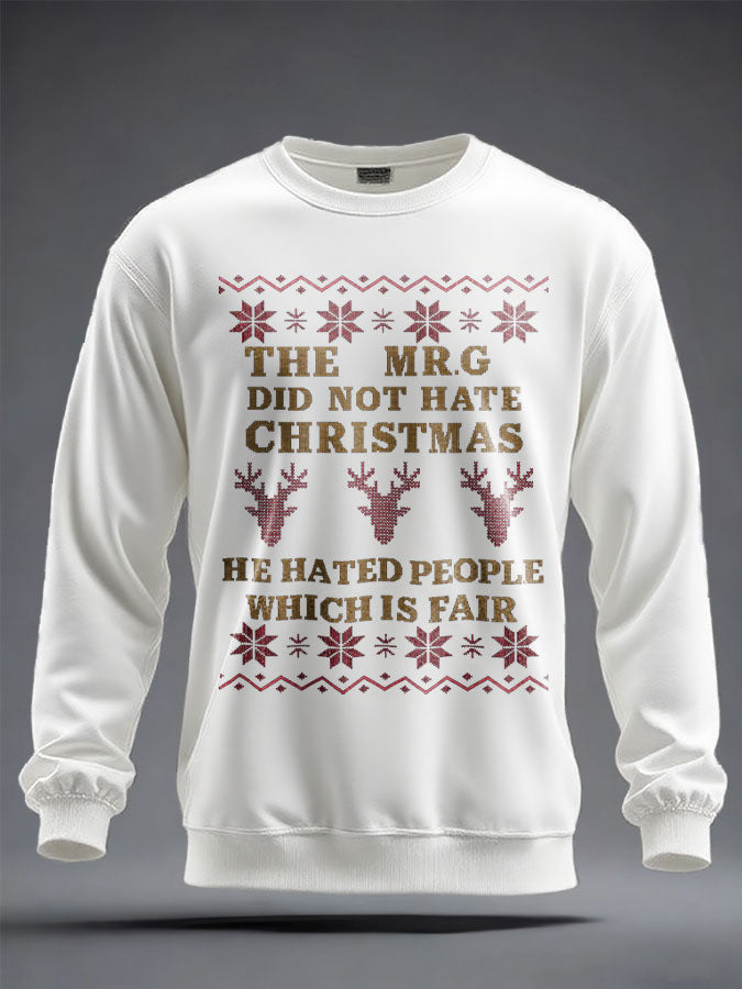 Unisex Funny Christmas Mr.G Printed Sweatshirt