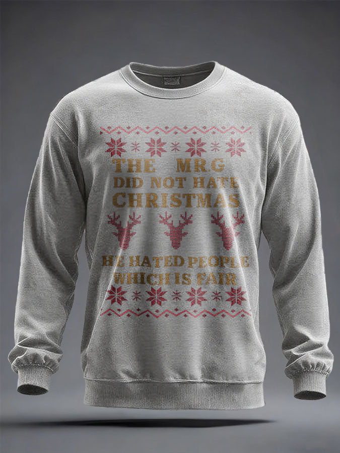 Unisex Funny Christmas Mr.G Printed Sweatshirt