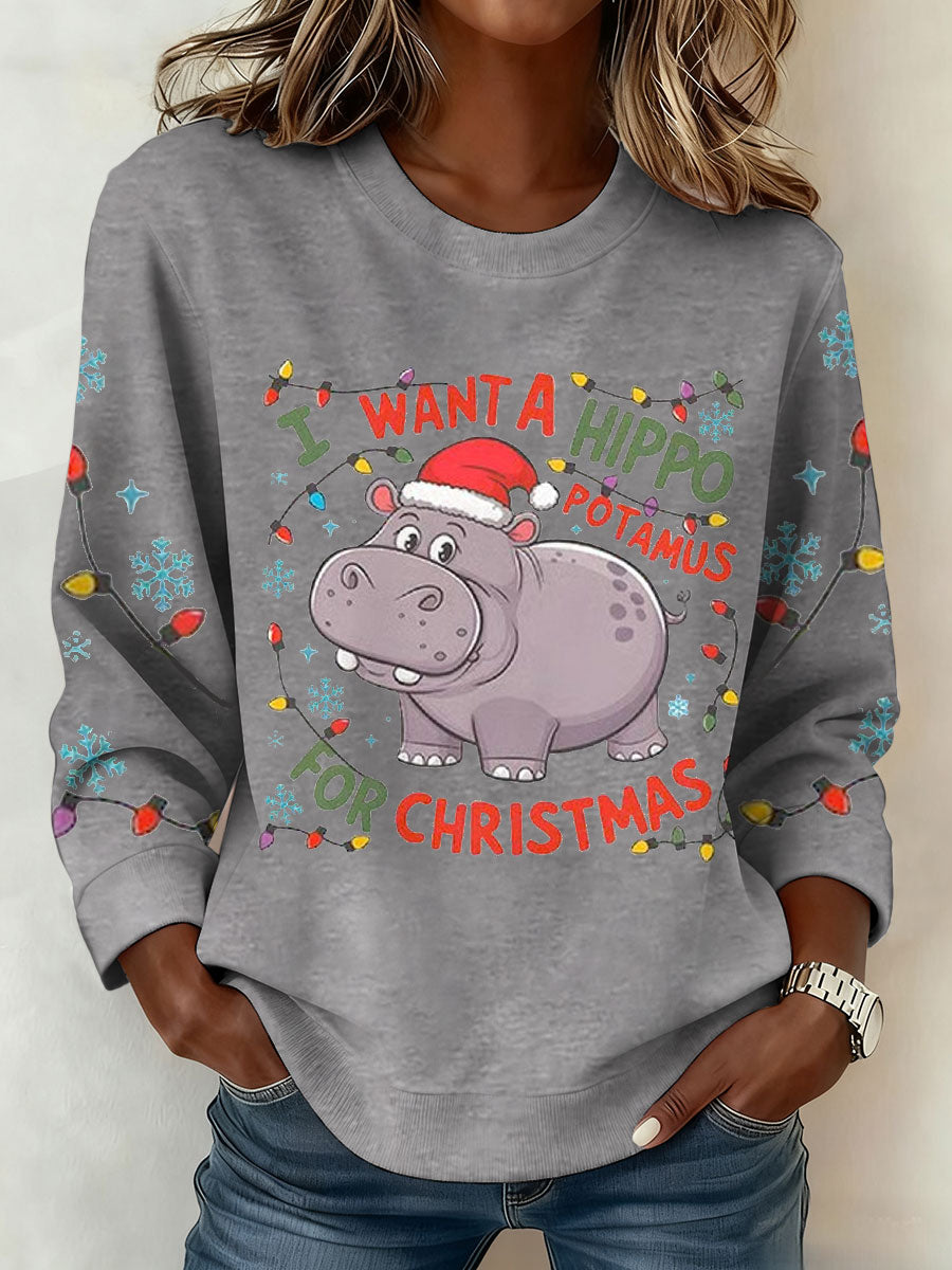 Women's Funny Christmas Printed Sweatshirt