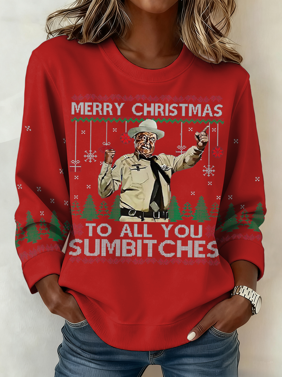 Women's Funny Christmas Printed Sweatshirt