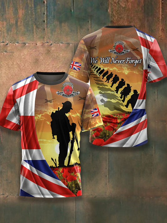 Men's Remembrance Day Lest We Forget Short Sleeves T-shirt