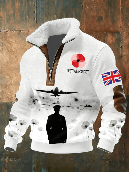 Men's Remembrance Day Lest We Forget Printed Sweatshirt