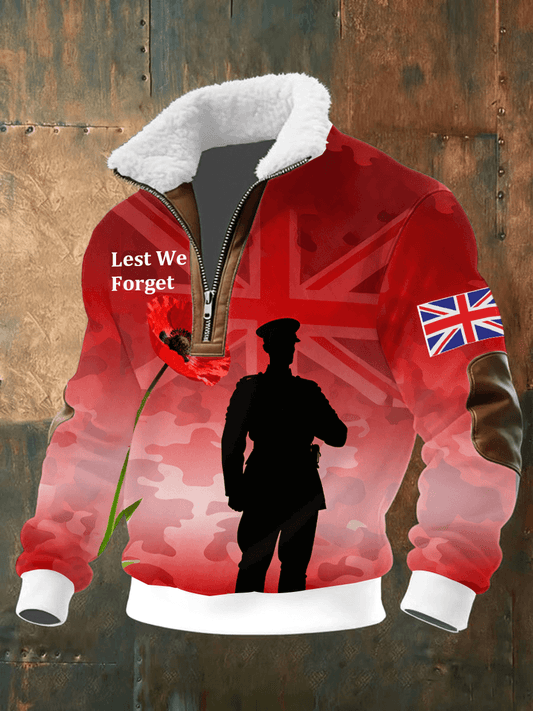 Men's Remembrance Day Lest We Forget Printed Sweatshirt