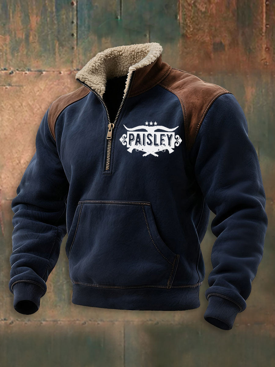 Men's Vintage Western Paisley Printed Casual Sweatshirt