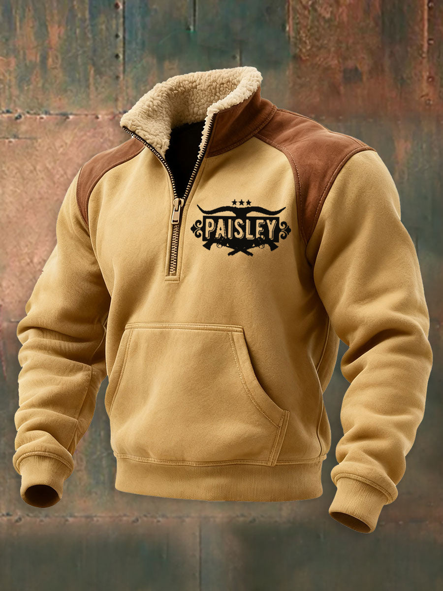 Men's Vintage Western Paisley Printed Casual Sweatshirt