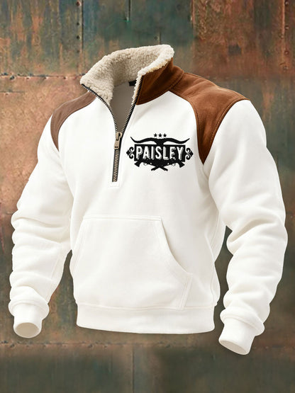 Men's Vintage Western Paisley Printed Casual Sweatshirt