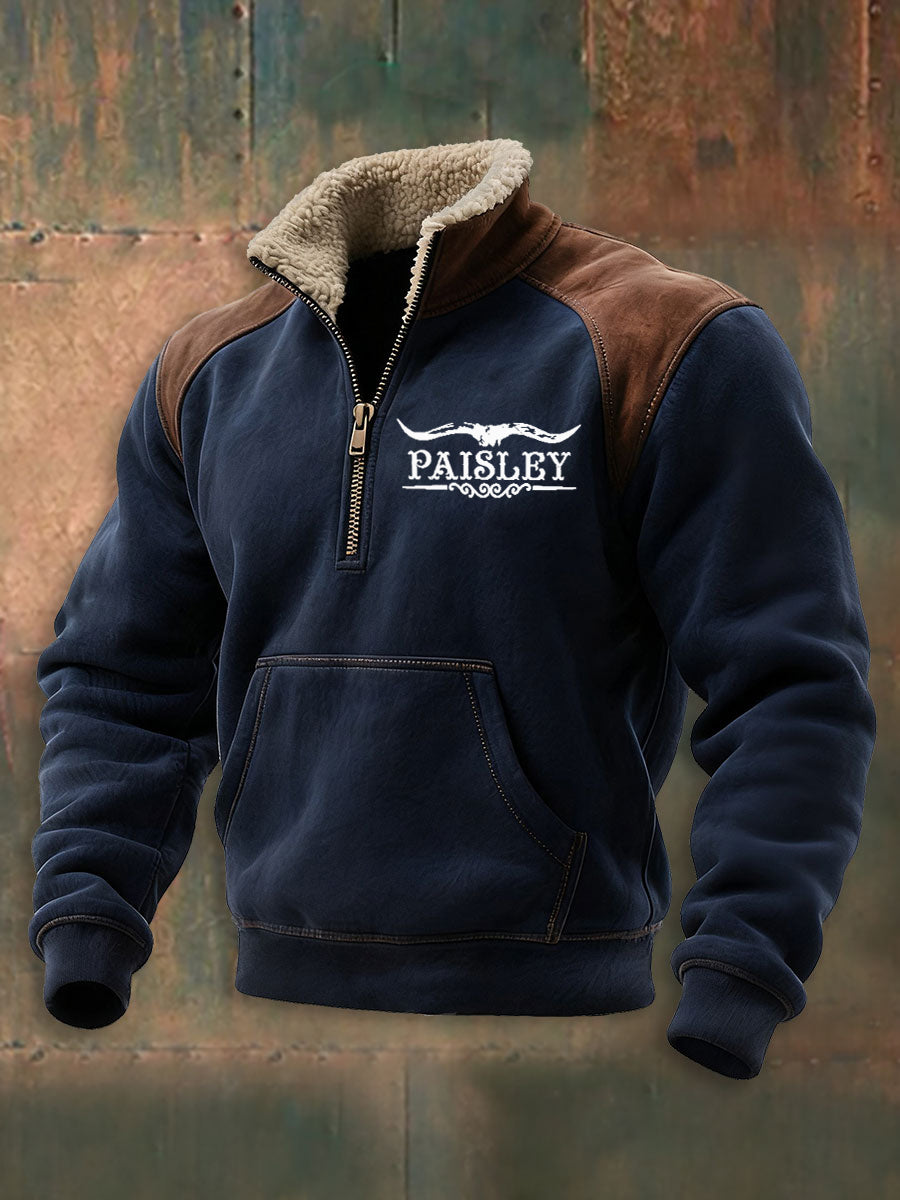 Men's Vintage Western Paisley Printed Casual Sweatshirt