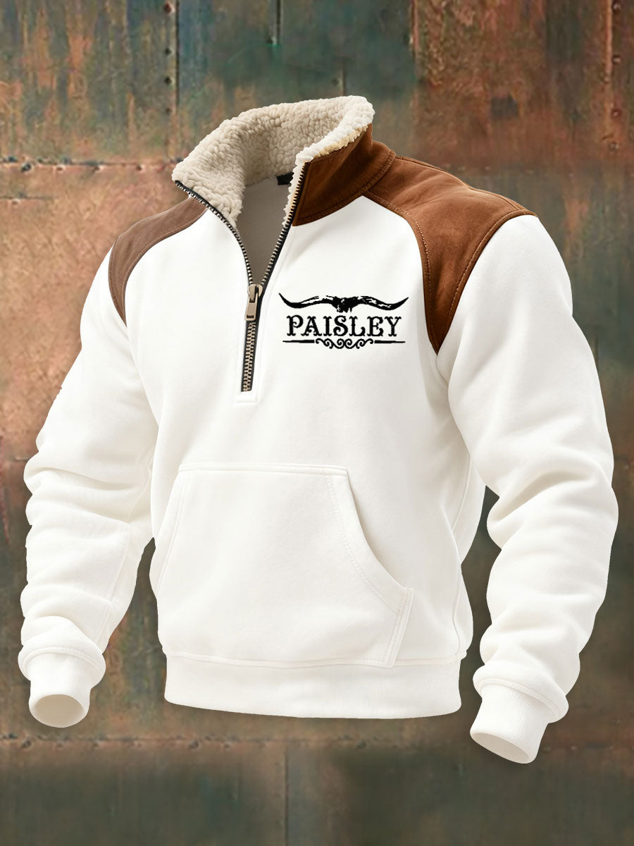 Men's Vintage Western Paisley Printed Casual Sweatshirt