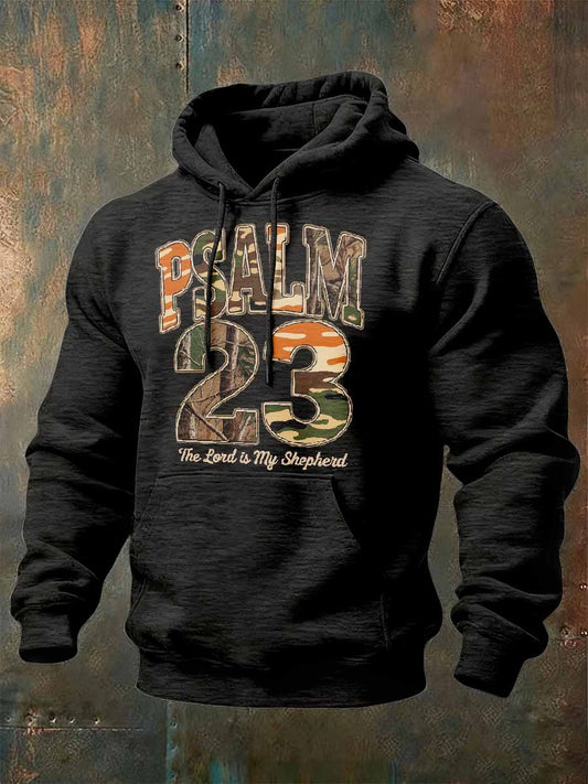 Retro Faith Print Casual Hooded Sweatshirt