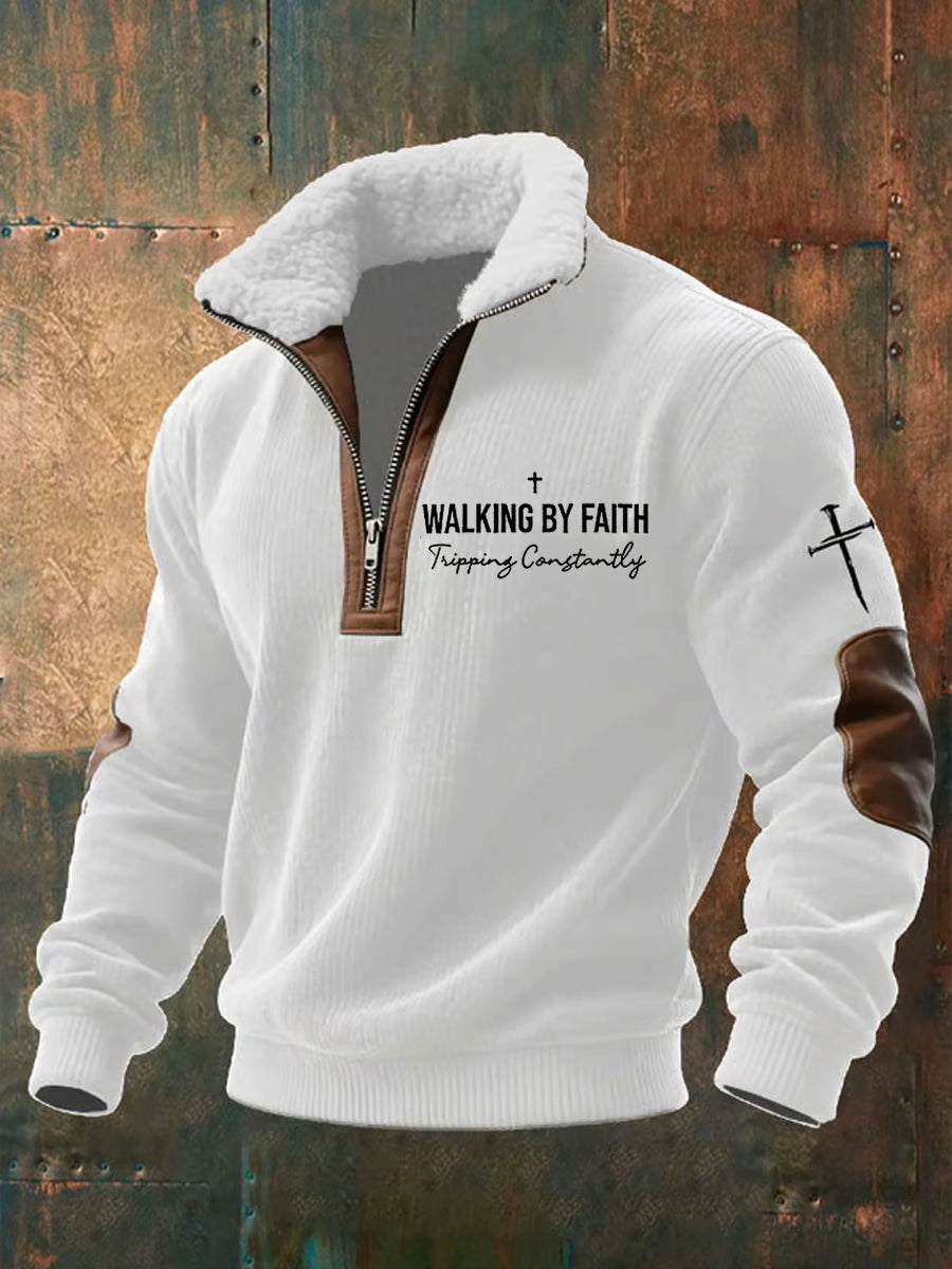 Men's Walking by Faith Tripping Constantly Zip-up Hoodie