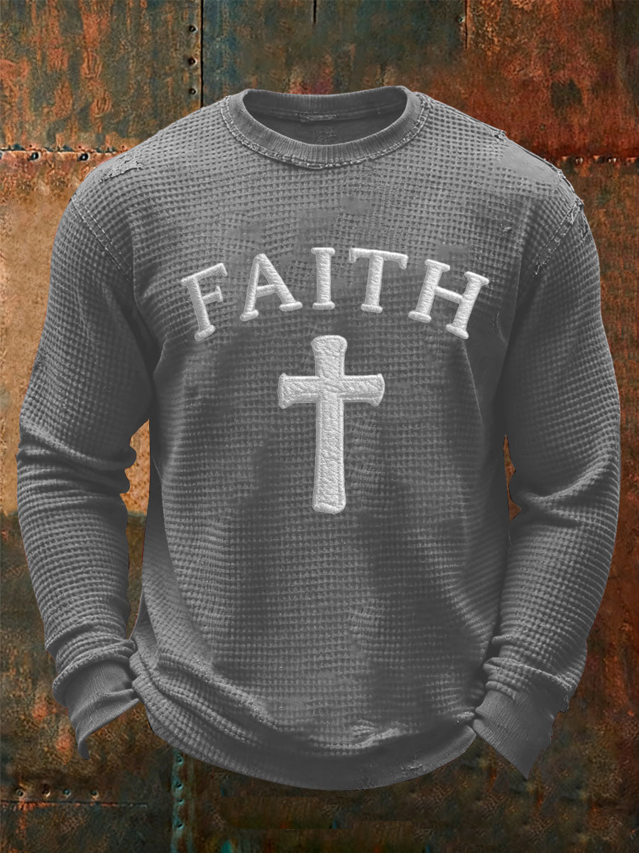 Men's Faith Printed Waffle Long Sleeve T-Shirt
