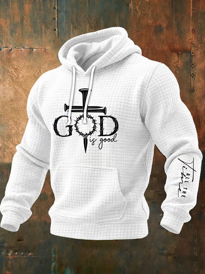 Men's God Is Good All The Time Casual Printed  Hoodie