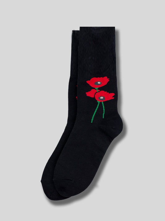 Unisex Remembrance Day Red Poppies Socks