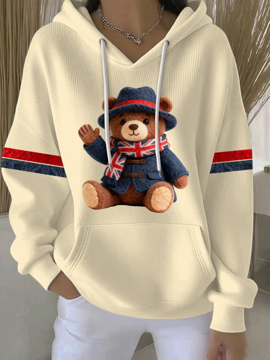 Women's British style Print Casual Hoodie