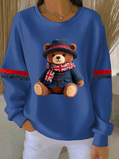 Women's British Style Print Casual Sweatshirt