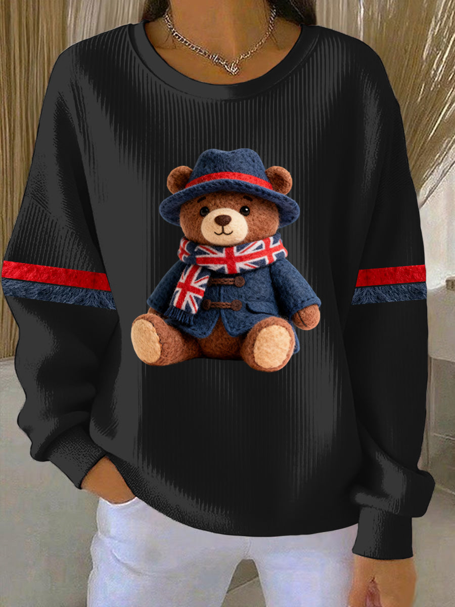 Women's British Style Print Casual Sweatshirt