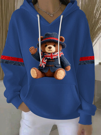 Women's British style Print Casual Hoodie