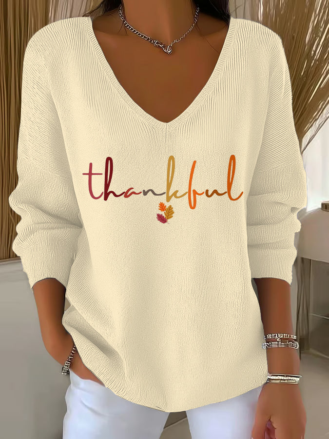 Women's Thanksgiving Printed Casual Top