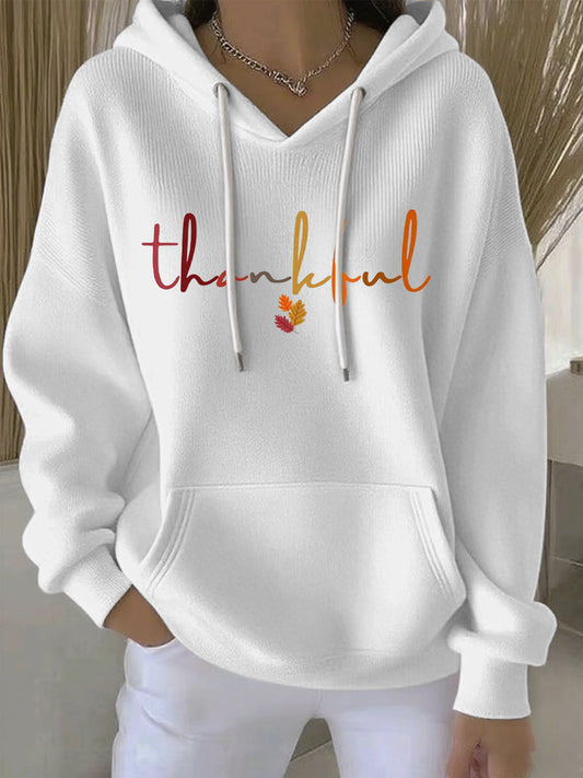 Women's Thanksgiving Print Casual Hoodie