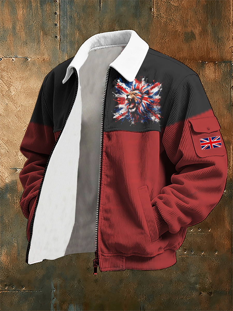 Men's Lion Flag Print Jacket