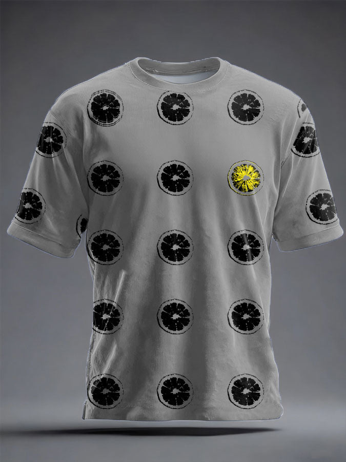 Unisex Lemon Roses Music Lover Printed T-shirt