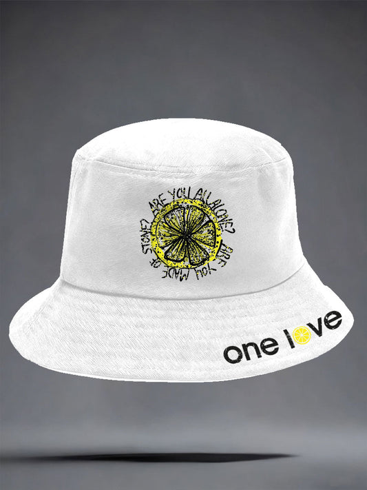 Unisex Lemon Roses Music Lover Printed Hat