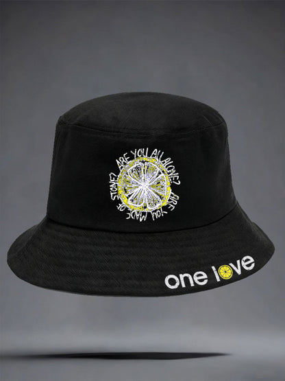 Unisex Lemon Roses Music Lover Printed Hat