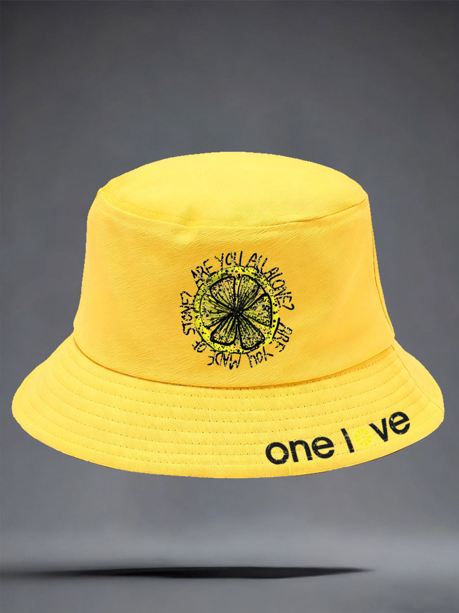 Unisex Lemon Roses Music Lover Printed Hat