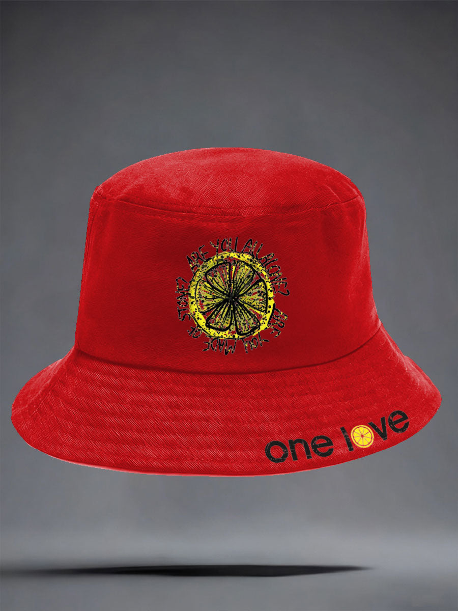 Unisex Lemon Roses Music Lover Printed Hat