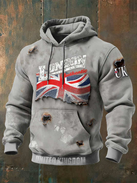 Men's British London Casual Hooded Sweatshirt