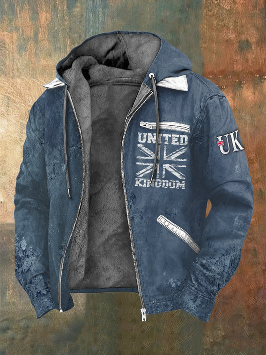 Men's British Biker-Style Fleece-Lined Jacket