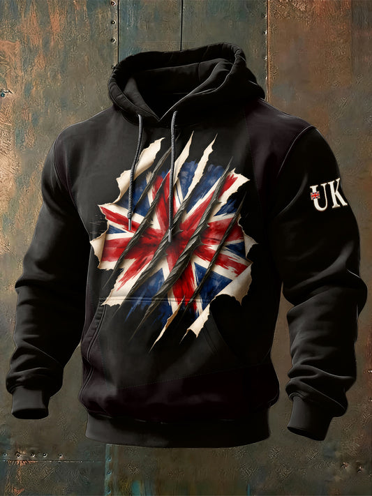 Men's British Flag Casual Hooded Sweatshirt