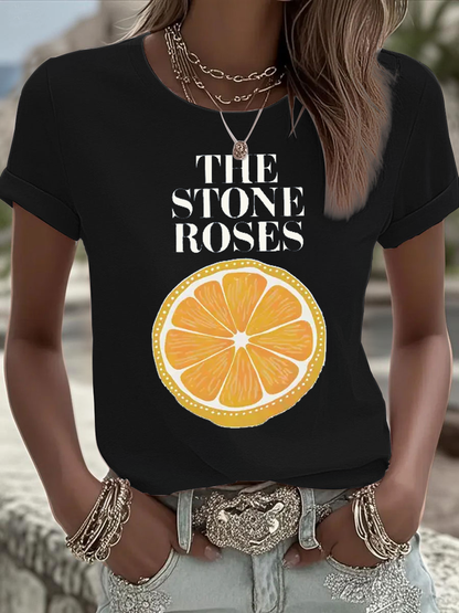 Women's Lemon Roses Music Lover short-sleeved T-shirt
