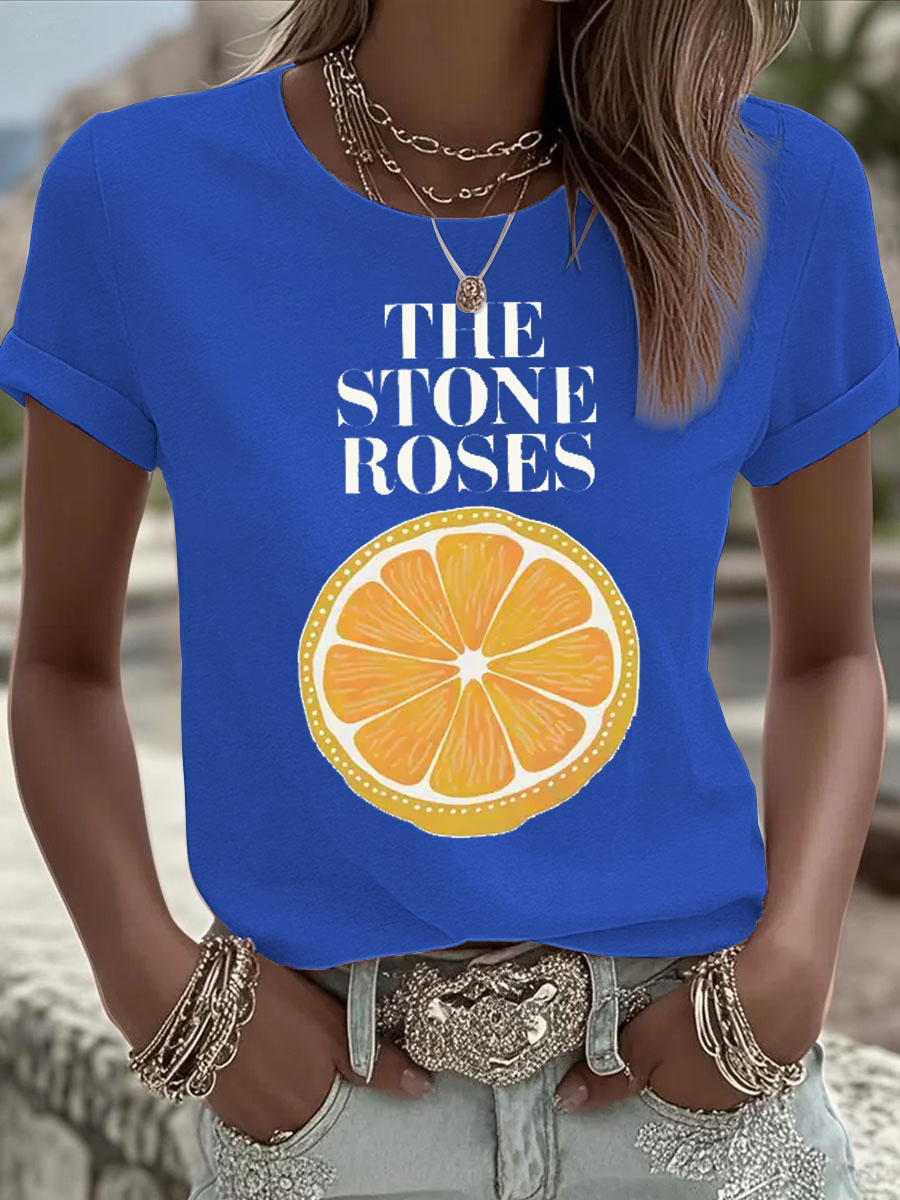 Women's Lemon Roses Music Lover short-sleeved T-shirt