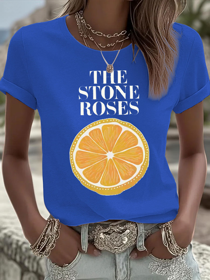 Women's Lemon Roses Music Lover short-sleeved T-shirt
