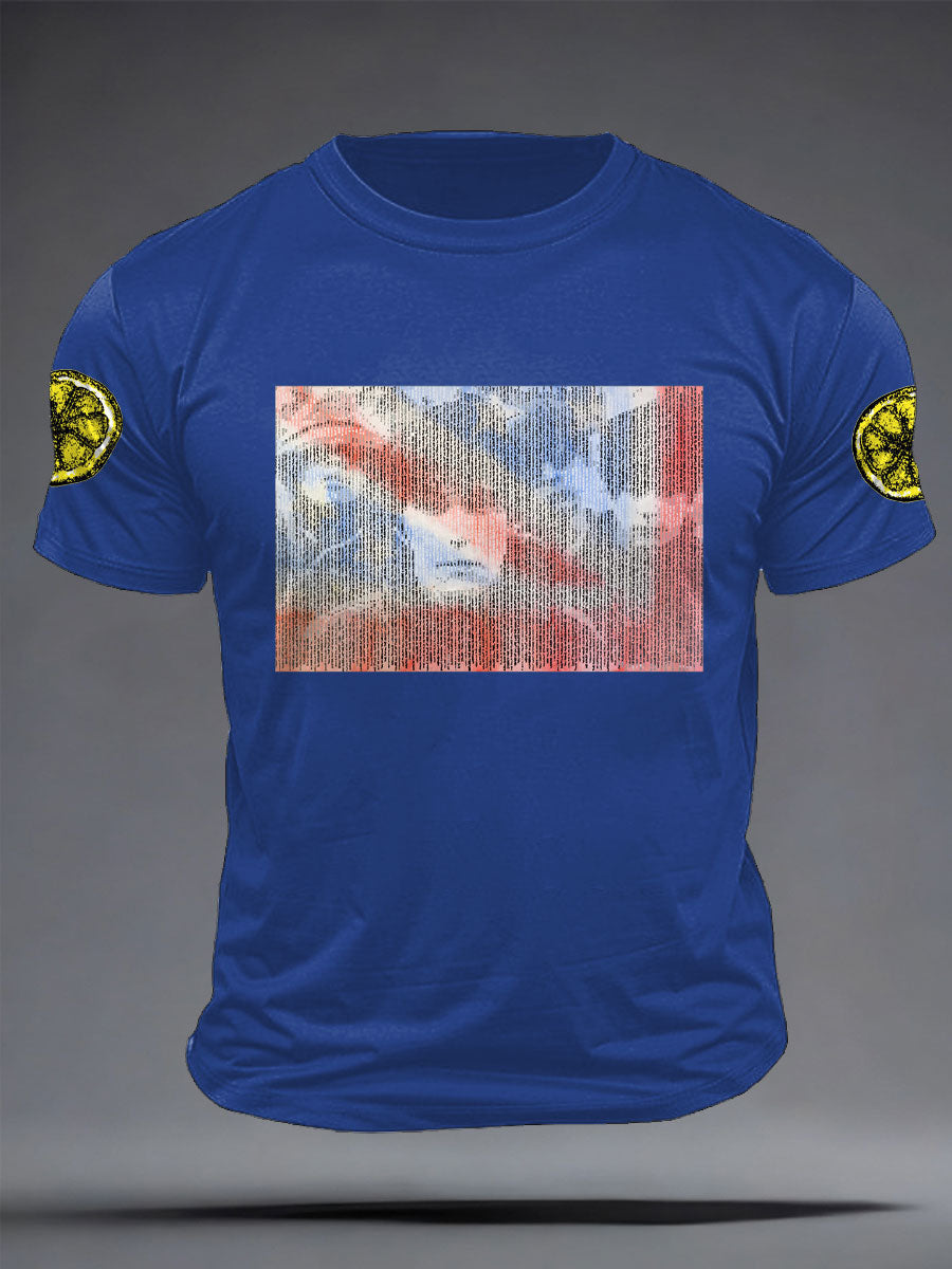 Men's  Lemon Roses Music Lover Printed T-shirt