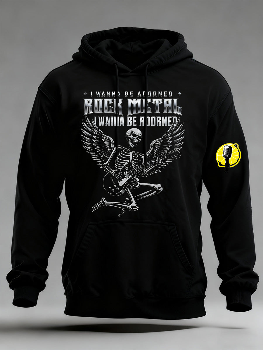 Men's British Legend Band Art Print Casual Hooded Sweatshirt