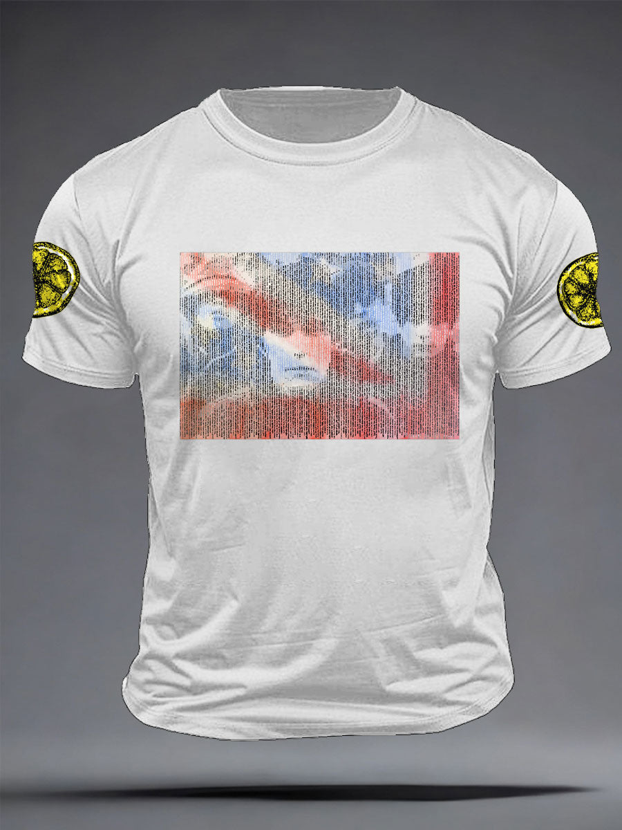 Men's  Lemon Roses Music Lover Printed T-shirt