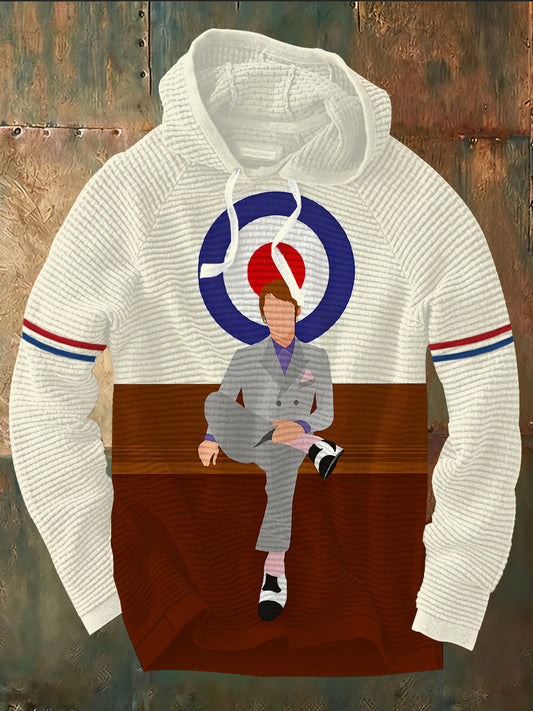 Men's Who Band Print Corn Kernel Hooded Sweatshirt