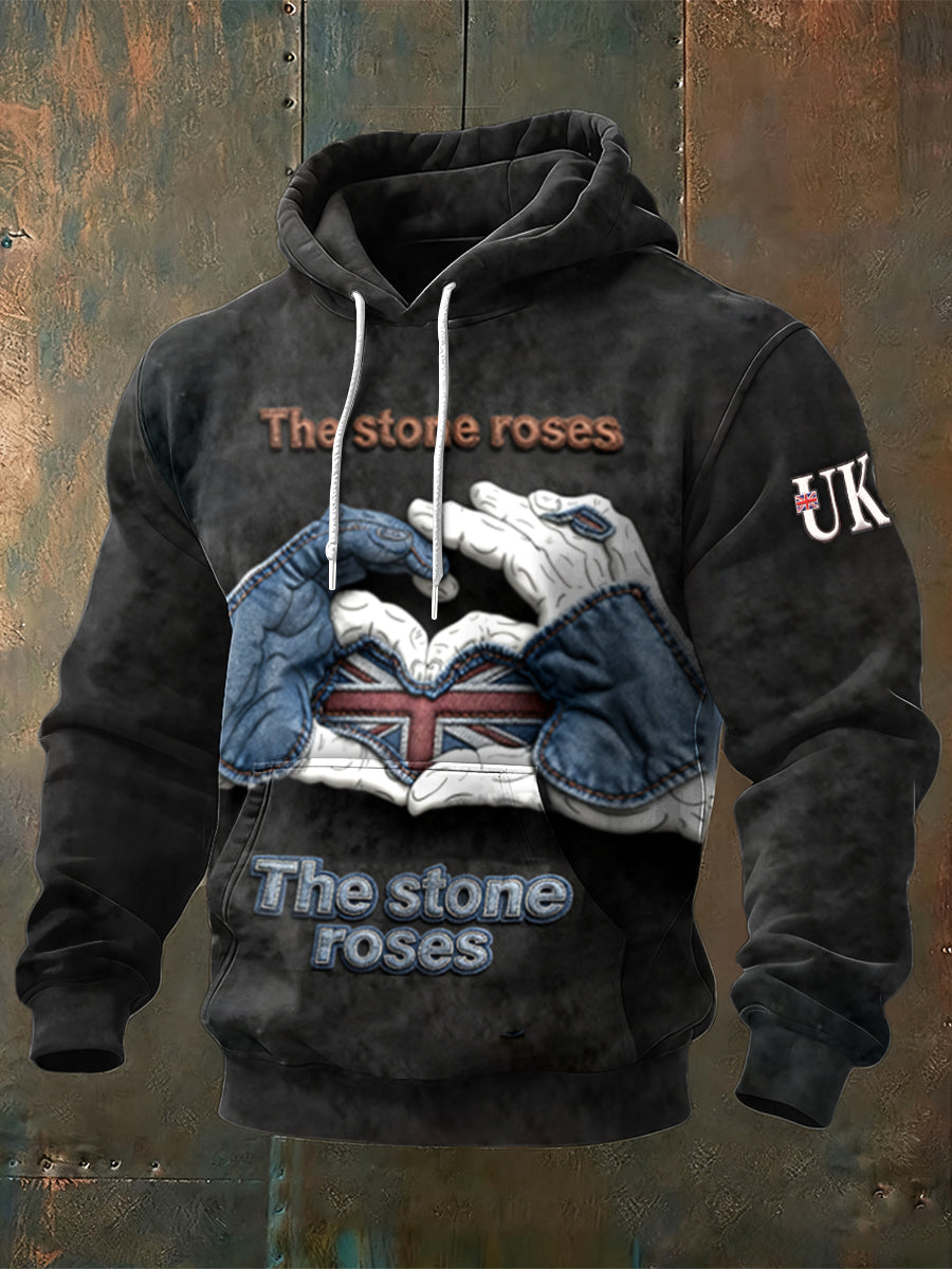 Men's The Stone Rose British Creative Patchwork Casual sweatshirt