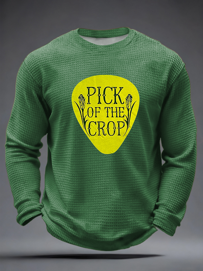 Men's Pick Of The Crop Print Waffle Long Sleeve T-Shirt