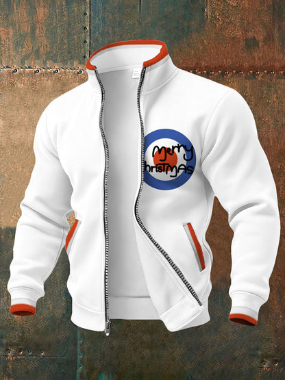 Men's UK Mods Music Lover Christmas Printed Coat