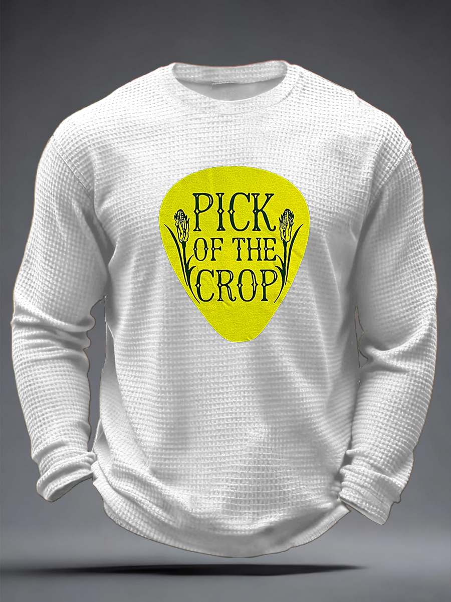 Men's Pick Of The Crop Print Waffle Long Sleeve T-Shirt