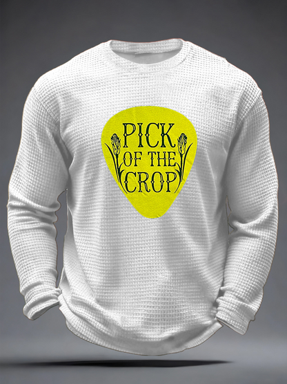 Men's Pick Of The Crop Print Waffle Long Sleeve T-Shirt