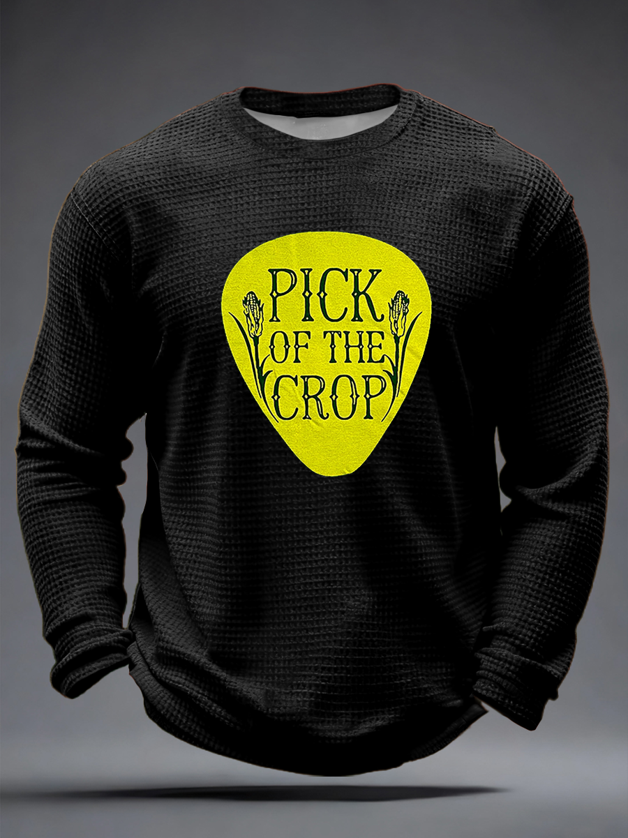 Men's Pick Of The Crop Print Waffle Long Sleeve T-Shirt