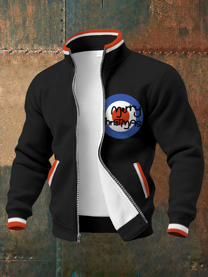 Men's UK Mods Music Lover Christmas Printed Coat