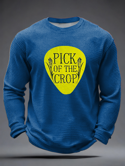 Men's Pick Of The Crop Print Waffle Long Sleeve T-Shirt