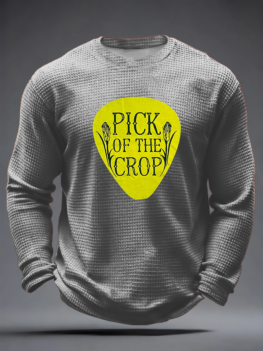 Men's Pick Of The Crop Print Waffle Long Sleeve T-Shirt