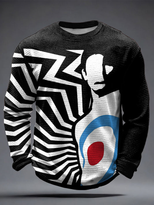 Men's UK Mod Music Lover Printed Waffle Tops